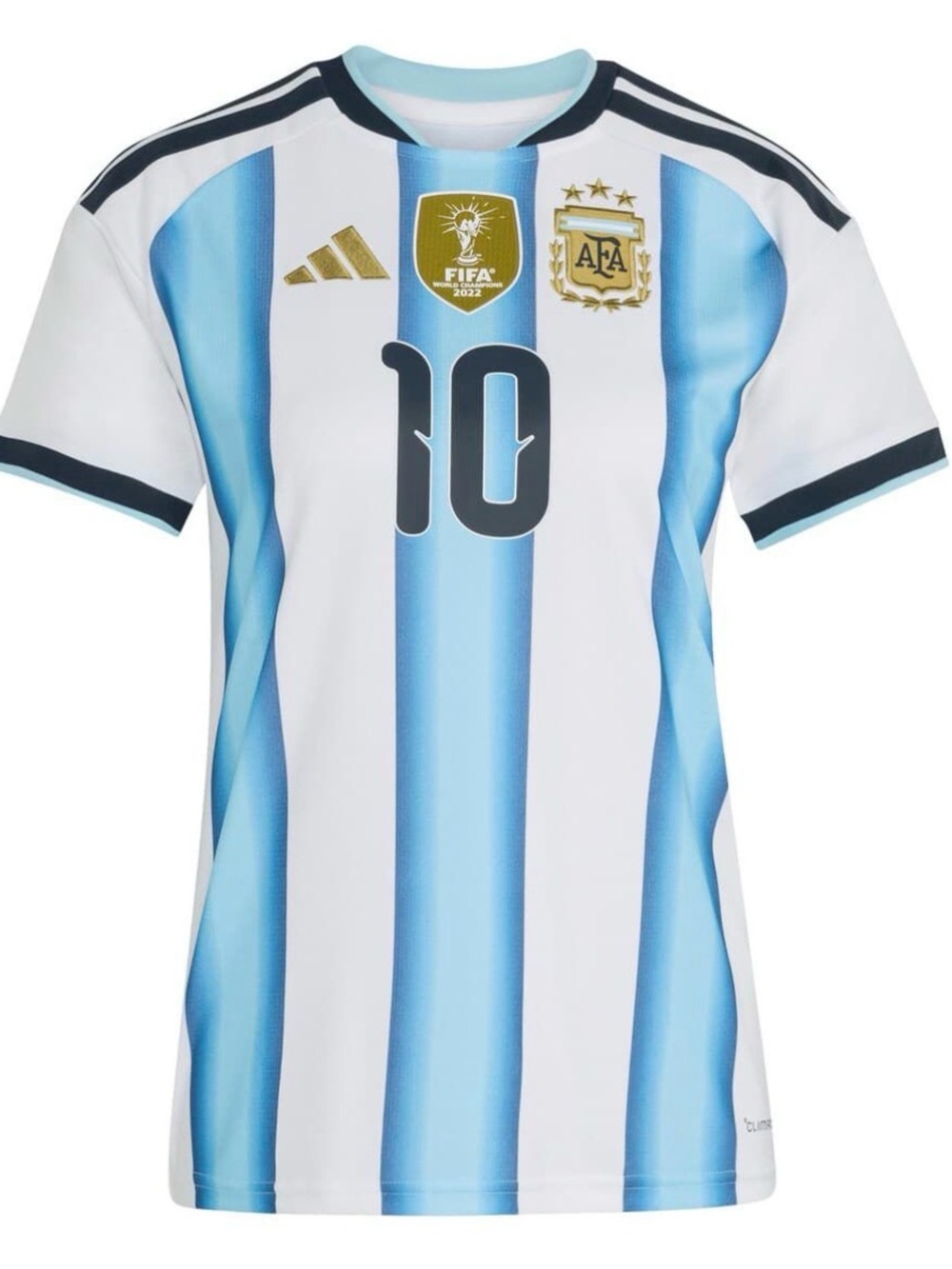 Adidas White and Light Blue Argentina Messi #10 Soccer Jersey